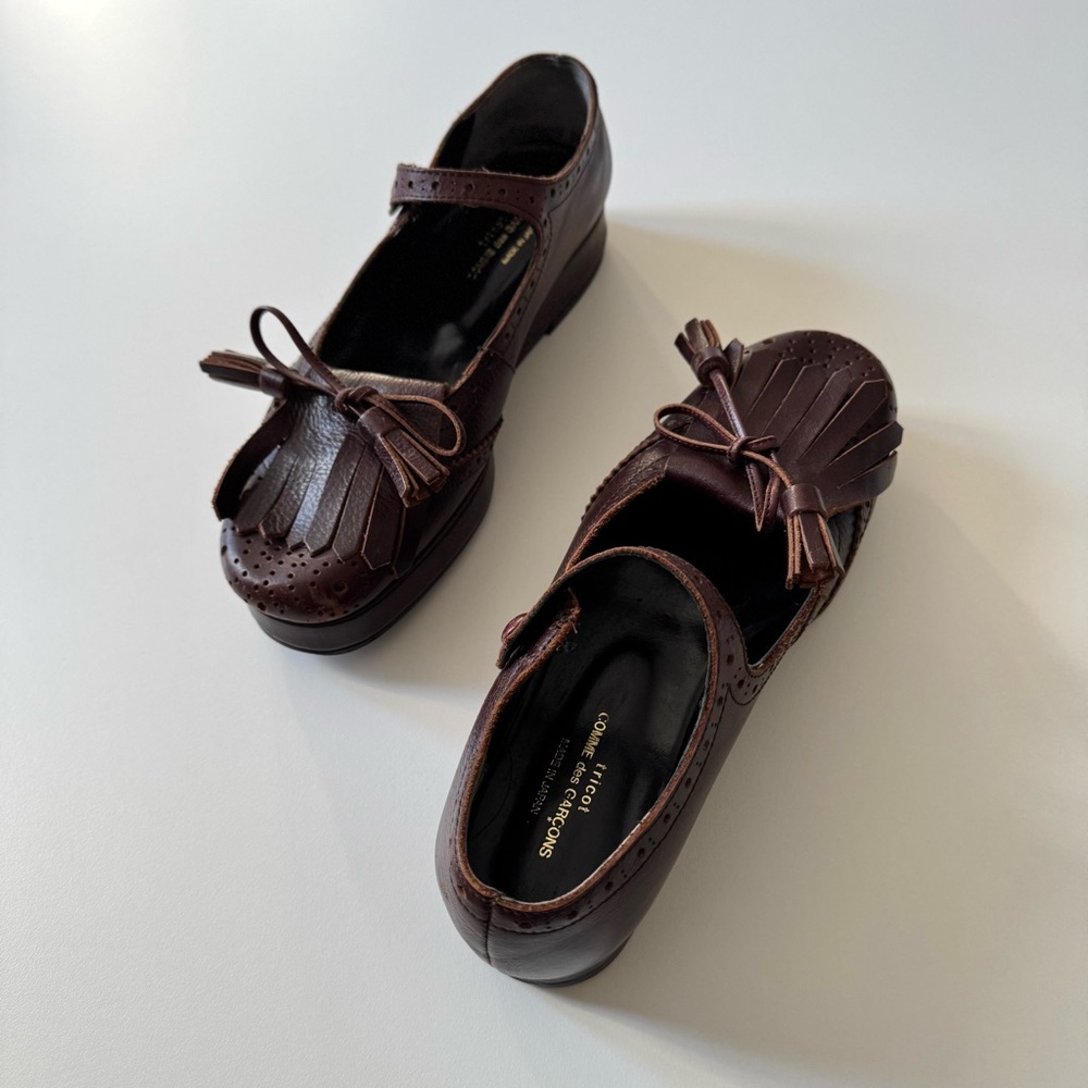 Tricot Comme des Garçons Brown Tassel Mary Jane Loafers - Picture 6 of 13